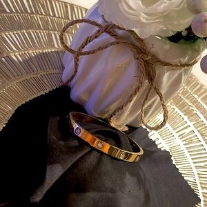 14K Gold Plated Love Bangle Bracelet